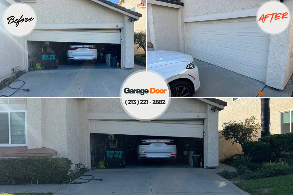 Before and after: garage door repair West Village Choudrant